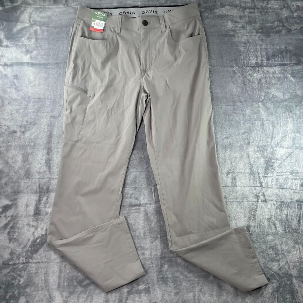 Orvis Pants Mens 34x34 Gray Tech Pant Cargo Outdoor Hiking Travel Performance